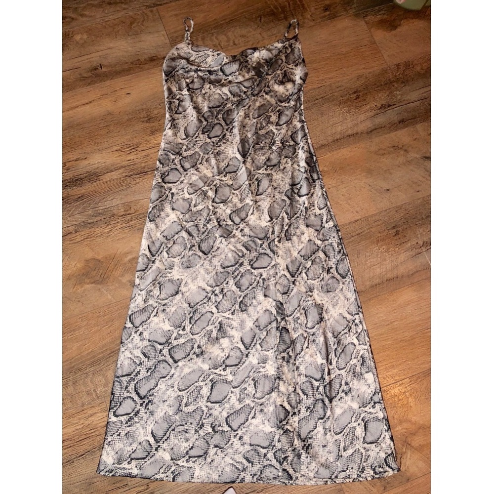 Satin Snake Print Dress